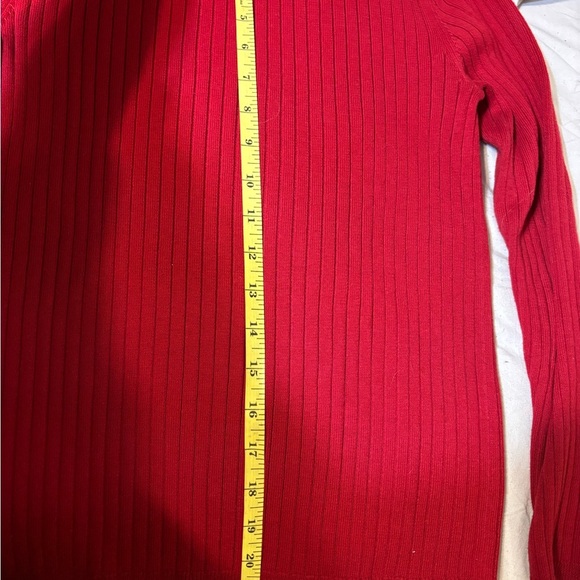 Red Turtleneck Sweater Talbots 100% Cotton - Picture 7 of 7